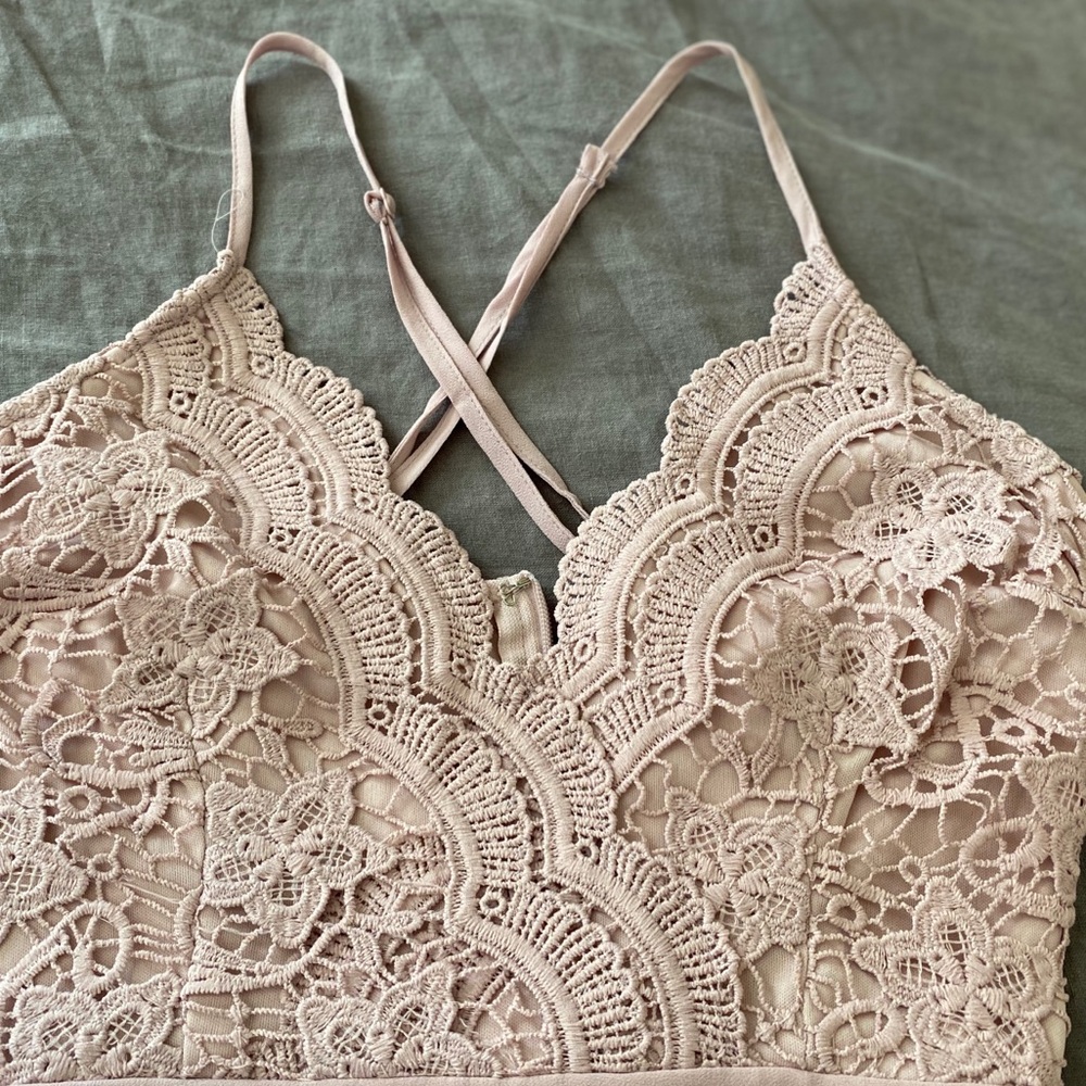 Dusty Rose Lace Dress